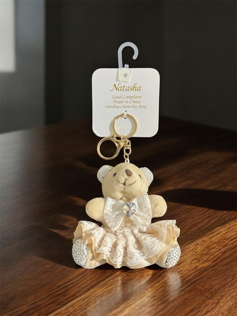 Natasha Couture Teddy Bear Keychain & Bag Charm
